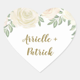 アイボリー赤面シャンパン結婚式の引き出物ステッカー ハートシール