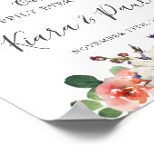 アイボリー赤面パープルピーチフローラグリーナリー結婚ズ ポスター (角)