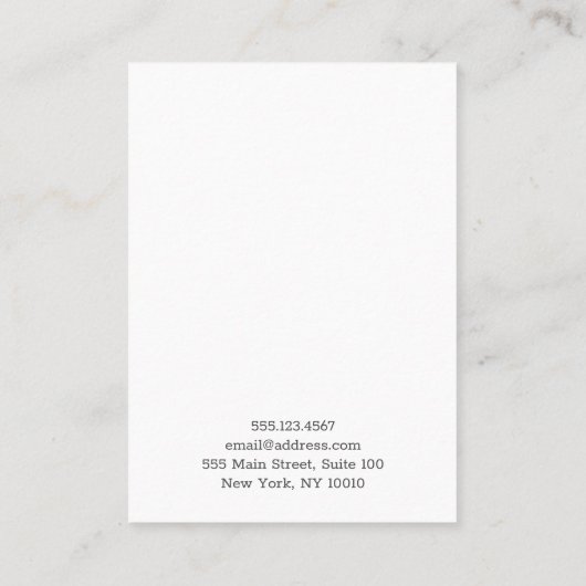 アイボリー赤面ピンクダリアイヤリングディスプレイカード 名刺 (裏面)