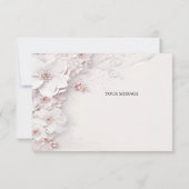 アイボリー赤面ピンクフローラサンキューカード サンキューカード (裏面)