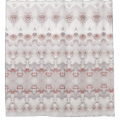 アイボリー赤面ピンクフローラシャワーカーテン シャワーカーテン (正面)