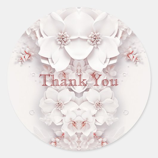 アイボリー赤面ピンクフローラシール ラウンドシール (正面)