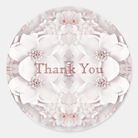 アイボリー赤面ピンクフローラシール ラウンドシール (正面)