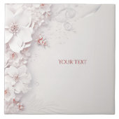 アイボリー赤面ピンクフローラセラミックタイル タイル (正面)