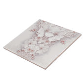 アイボリー赤面ピンクフローラセラミックタイル タイル (側面)