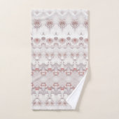 アイボリー赤面ピンクフローラタオルセット バスタオルセット (ハンドタオル)