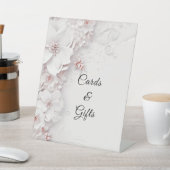 アイボリー赤面ピンクフローラテーブルトップシンボルや象徴 台座サイン (インサイチュ)