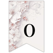 アイボリー赤面ピンクフローラバンティング国旗 バンティングフラッグ (第2の旗)