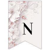 アイボリー赤面ピンクフローラバンティング国旗 バンティングフラッグ (第3の旗)