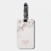 アイボリー赤面ピンクフローララゲージタグ ラゲッジタグ (裏面縦)