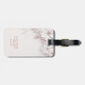 アイボリー赤面ピンクフローララゲージタグ ラゲッジタグ (裏面横)