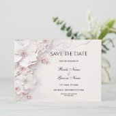 アイボリー赤面ピンクフローラ保存日付 セーブザデート (スタンド正面)