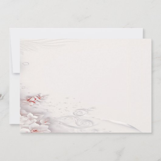 アイボリー赤面ピンクフローラ保存日付 セーブザデート (裏面)