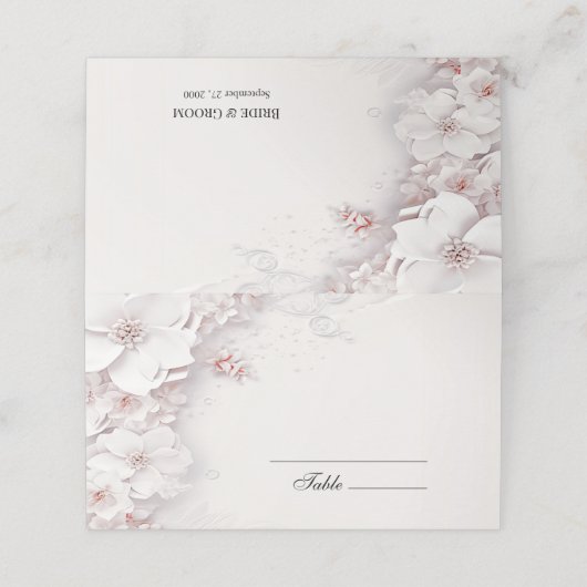 アイボリー赤面ピンクフローラ座席表 プレイスカード (外部開封)