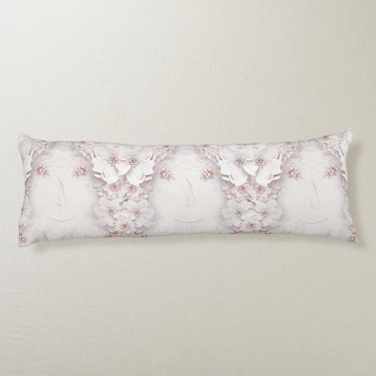 アイボリー赤面ピンクフローラ抱き枕 ボディピロー (裏面)