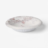 アイボリー赤面ピンクフローラ紙ボウル ペーパーボウル (傾斜あり)