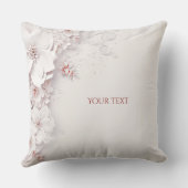 アイボリー赤面ピンクフローラ装飾用クッション クッション (裏面)