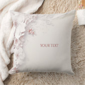 アイボリー赤面ピンクフローラ装飾用クッション クッション (ブランケット)
