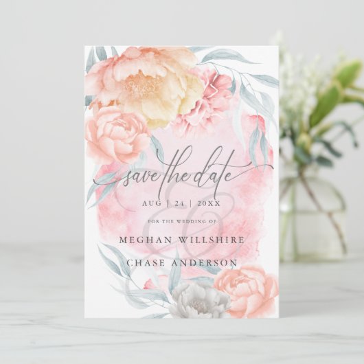 アイボリー赤面フ素朴ァラエレガントーズ招待状 招待状 (スタンド正面)