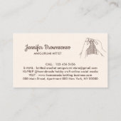 アイボリー赤面手作りホビーアミグルミクロシェ 名刺 (裏面)