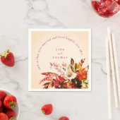 アイボリー赤面秋フローラハッピーエイ結婚ズ スタンダードカクテルナプキン (インサイチュ)