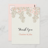 アイボリー赤面金ゴールドフローラありがとうご注意 ポストカード (正面/裏面)