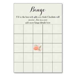 アイボリー赤面金ゴールドフローラブライダルシャワービンゴカード テーブルナンバー