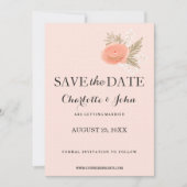 アイボリー赤面金ゴールドフローラ保存日付 セーブザデート (正面)