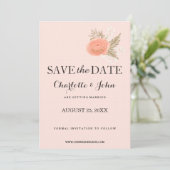 アイボリー赤面金ゴールドフローラ保存日付 セーブザデート (スタンド正面)