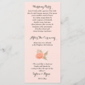 アイボリー赤面金ゴールドフローラ結婚式プログラム プログラム (裏面)