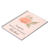 アイボリー赤面金ゴールドブライダルシャワーゲストハウス ノートブック (左側)