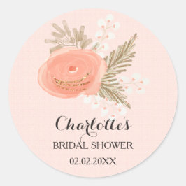 アイボリー赤面金ゴールドブライダルシャワーシール ラウンドシール