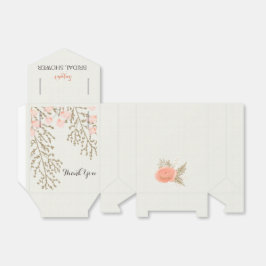 アイボリー赤面金ゴールドブライダルシャワー特典ボックス フェイバーボックス