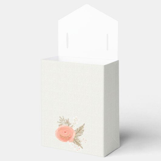 アイボリー赤面金ゴールドブライダルシャワー特典ボックス フェイバーボックス (オープン)