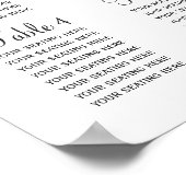 アイボリー赤面金ゴールド結婚フローラのシーティングプラン ポスター (角)