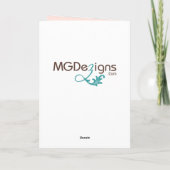 アイボリー赤面金ゴールド結婚フローラサンキュー サンキューカード (裏面)