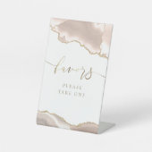 アイボリー赤面agateペデスタルサイン 台座サイン (正面)