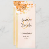 アイボリー金ゴールドとピーチフローラスリム結婚式 プログラム (正面/裏面)