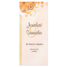 アイボリー金ゴールドとピーチフローラスリム結婚式 プログラム