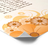 アイボリー金ゴールドと桃フローラ表の座席表 ポスター (角)