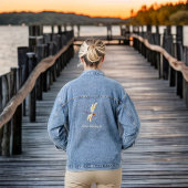 アイボリー金ゴールドと紫トンボとモノグラム名 デニムジャケット