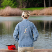 アイボリー金ゴールドと紫トンボとモノグラム名 デニムジャケット