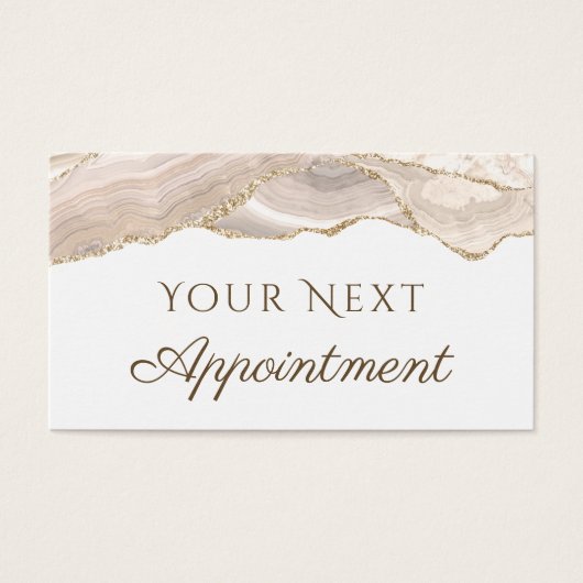 アイボリー金ゴールドアガートアポイントメントカード (正面)