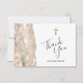 アイボリー金ゴールドアゲート最初のコミュニティありがとう サンキューカード (正面)