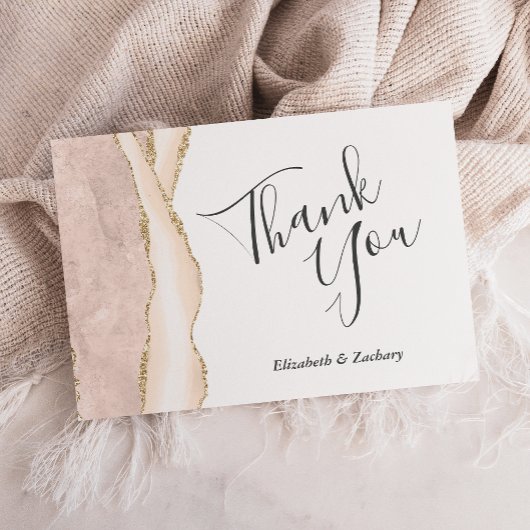 アイボリー金ゴールドアゲ結婚ートのフラットサンキュー カード