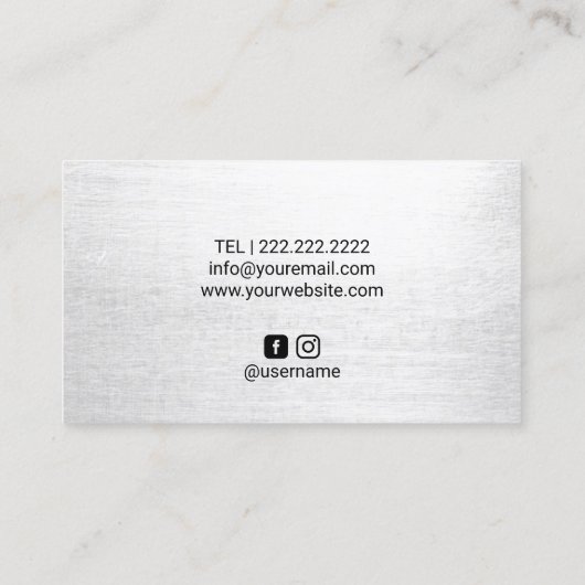 アイボリー金ゴールドグリッター美容師美しいサロン  名刺 (裏面)