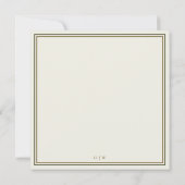 アイボリー金ゴールドグリ縁どーンモノグラム結婚スクエア 招待状 (裏面)