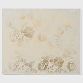 アイボリー金ゴールドセピアバラフローラコテージグランジーダマスク ラッピングペーパー (フラット)