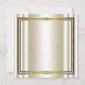 アイボリー金ゴールドダイヤモンドハイヒールシューバースデーパーティー 招待状 (裏面)