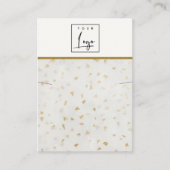 アイボリー金ゴールドテラッツォマーブルテクスチャネックレスロゴ 名刺 (正面)
